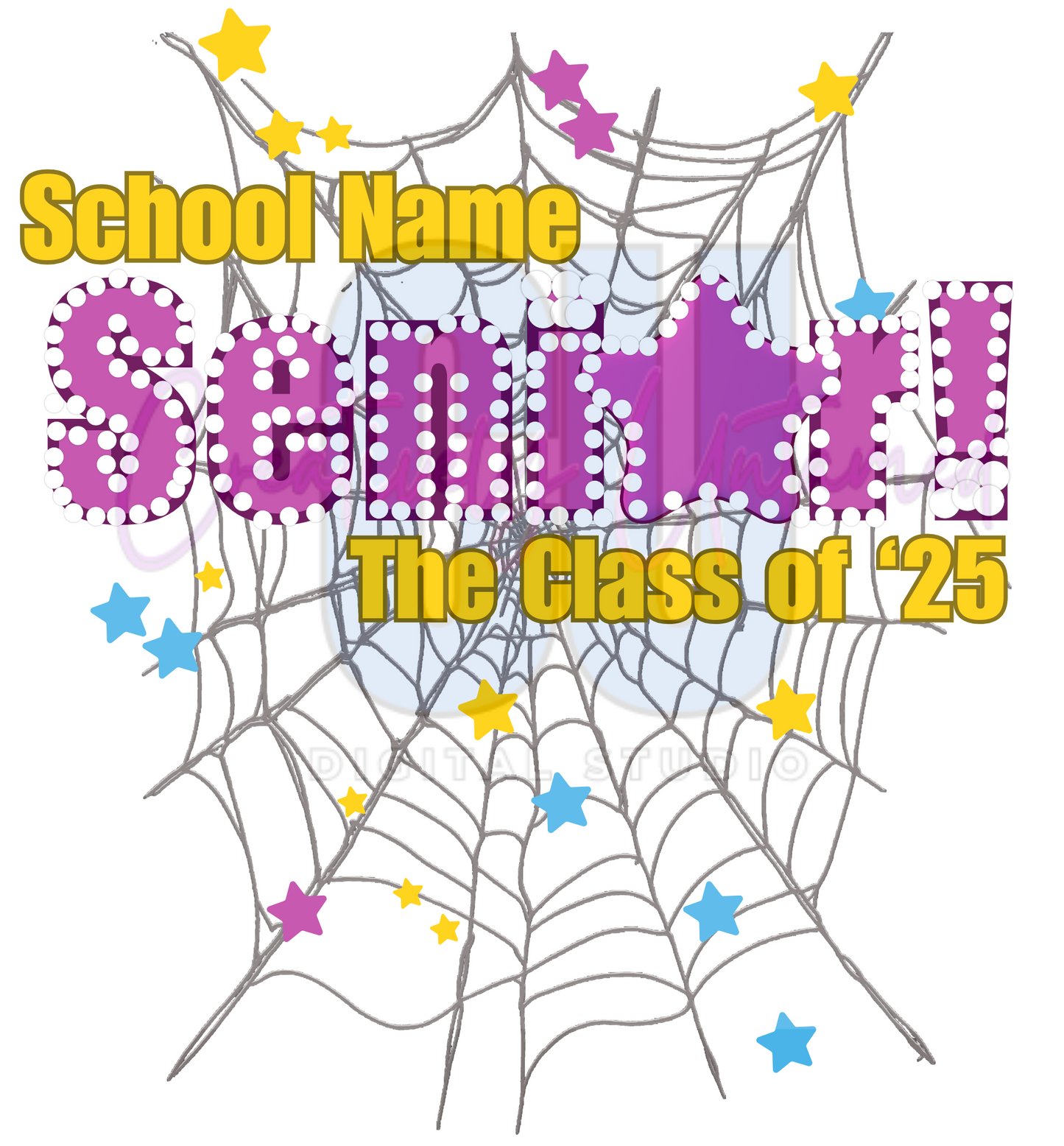 Editable Spiderweb Digital Senior t-shirt