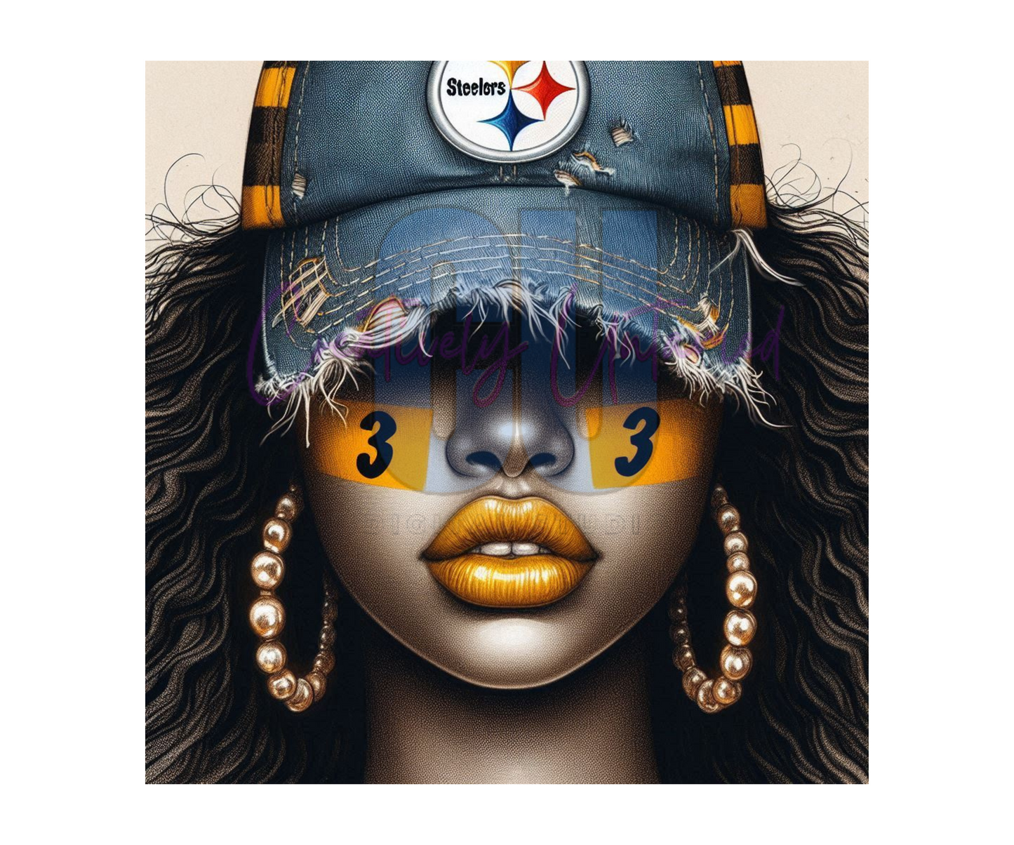 Digital Steelers Hat Lady png