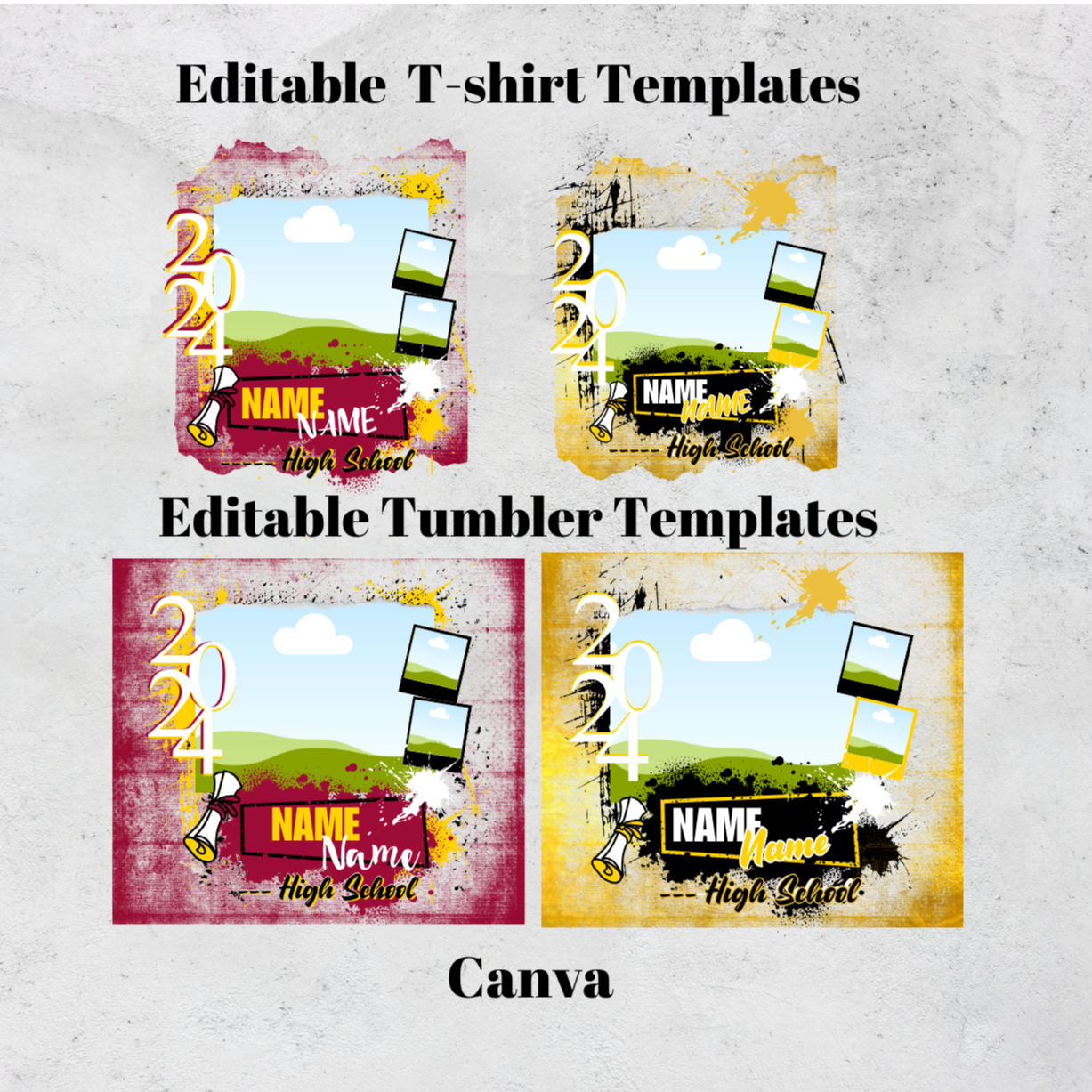 Editable Graduation Digital T-shirt/Tumbler Bundle